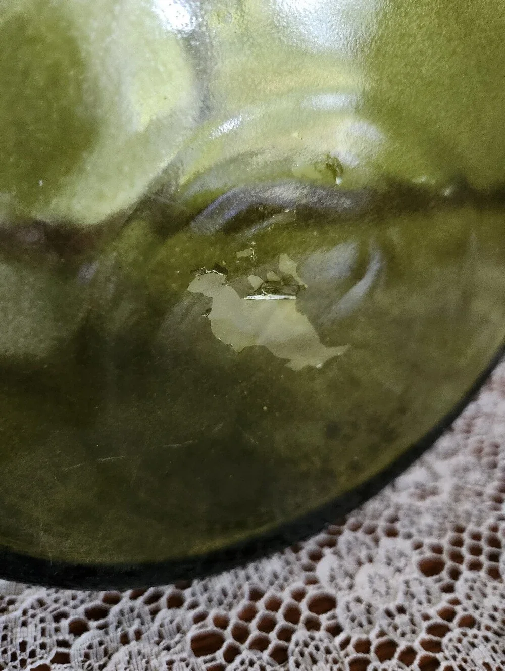 Avacado Green Vintage Glass Vase